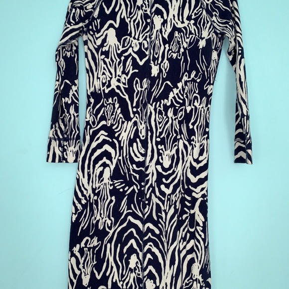 Lilly Pulitzer Size XXS Navy/White Zebra Dress - Picture 2 of 4